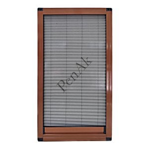 Plise Pencere Sineklik Açık Meşe -Yükseklik 100 cm- (Pileli/Akordiyon)
