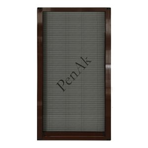 Plise Pencere Sineklik Koyu Meşe -Yükseklik 100 cm- (Pileli/Akordiyon)