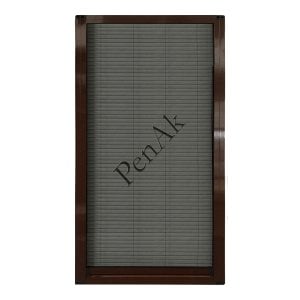 Plise Pencere Sineklik Koyu Meşe -Yükseklik 130 cm- (Pileli/Akordiyon)